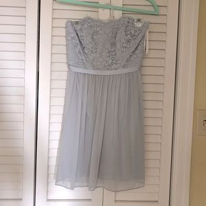 David’s Bridal Lace & Mesh Short Strapless Bridesmaids Dress